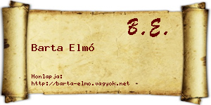 Barta Elmó névjegykártya